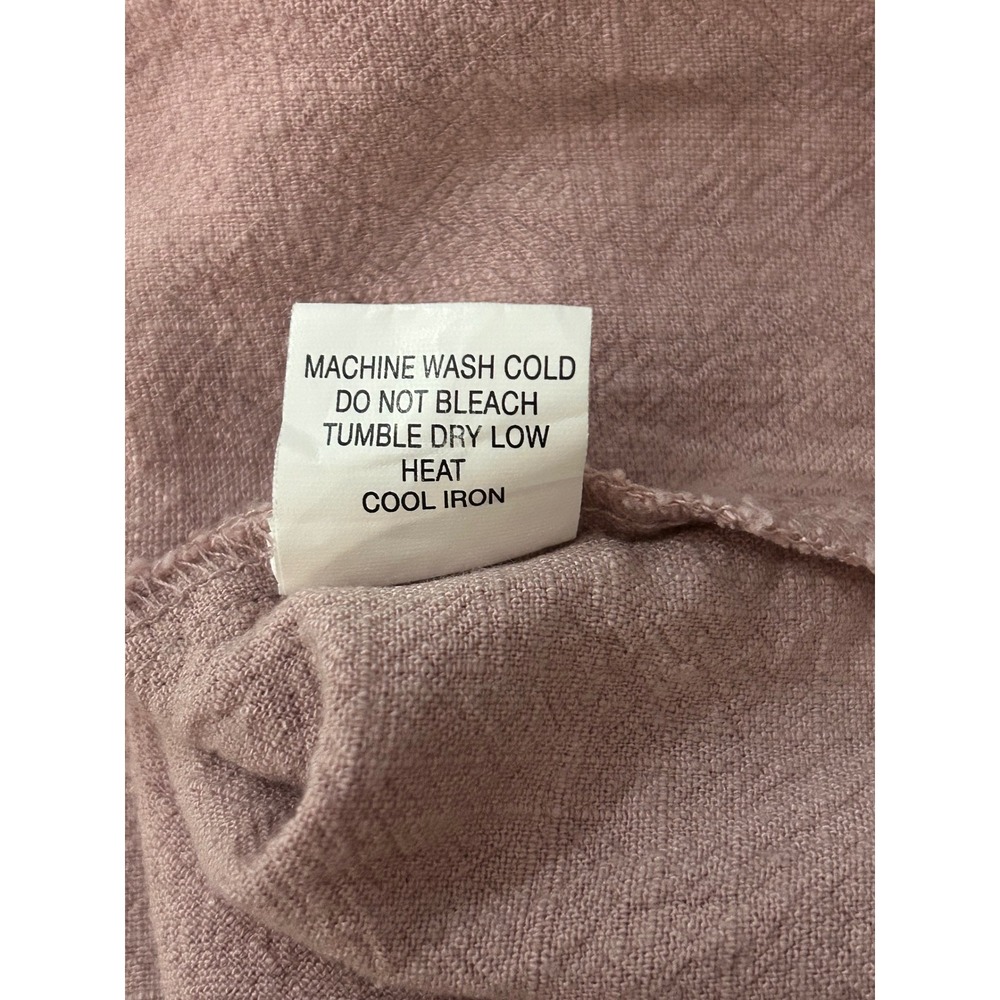Me To We Mauve Ruffle Linen Crop Top Womens XS Rayon Linen Blend Short Sleeve - Picture 8 of 8